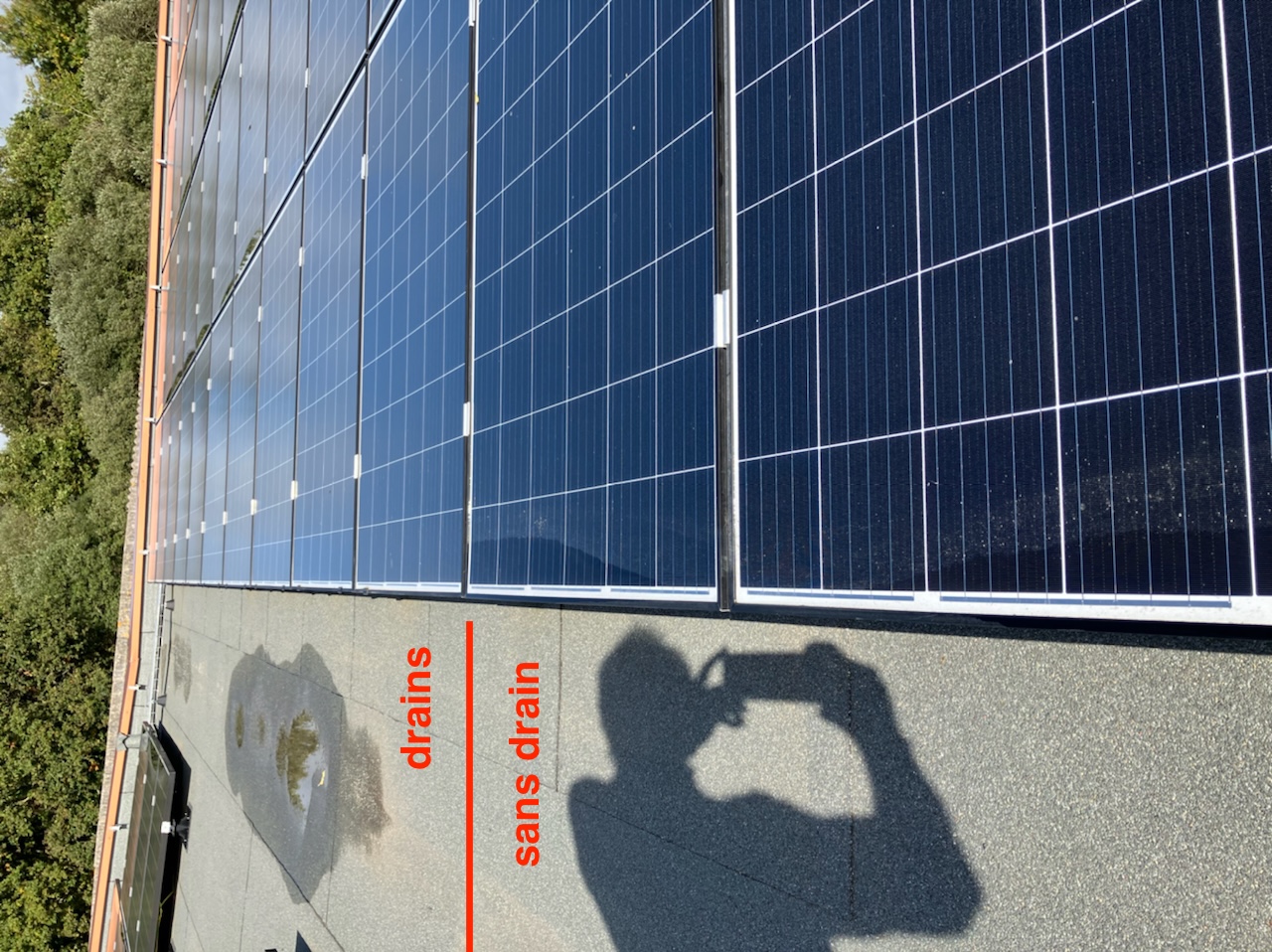 Effet des drains Solarud sur la propreté des panneaux